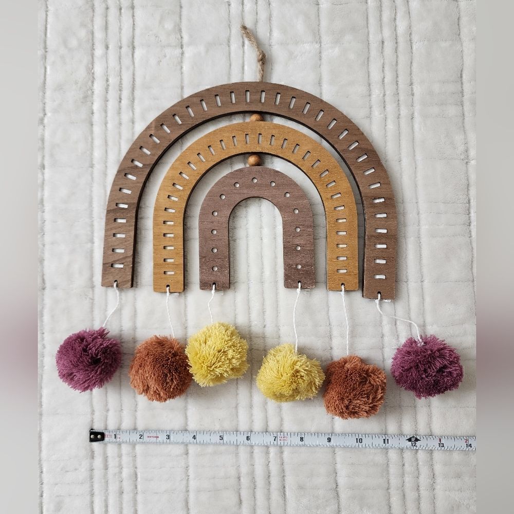 New Boho Wall Hanging Geometric Wood Rainbow Arch Wall Decor